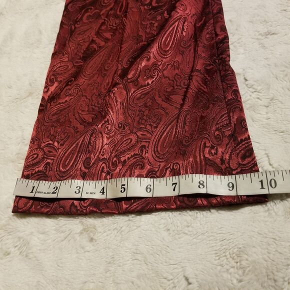 Vintage Womens Dress Pants Size 14 Burgundy Lightweight 90s Paisley Retro - Picture 8 of 12